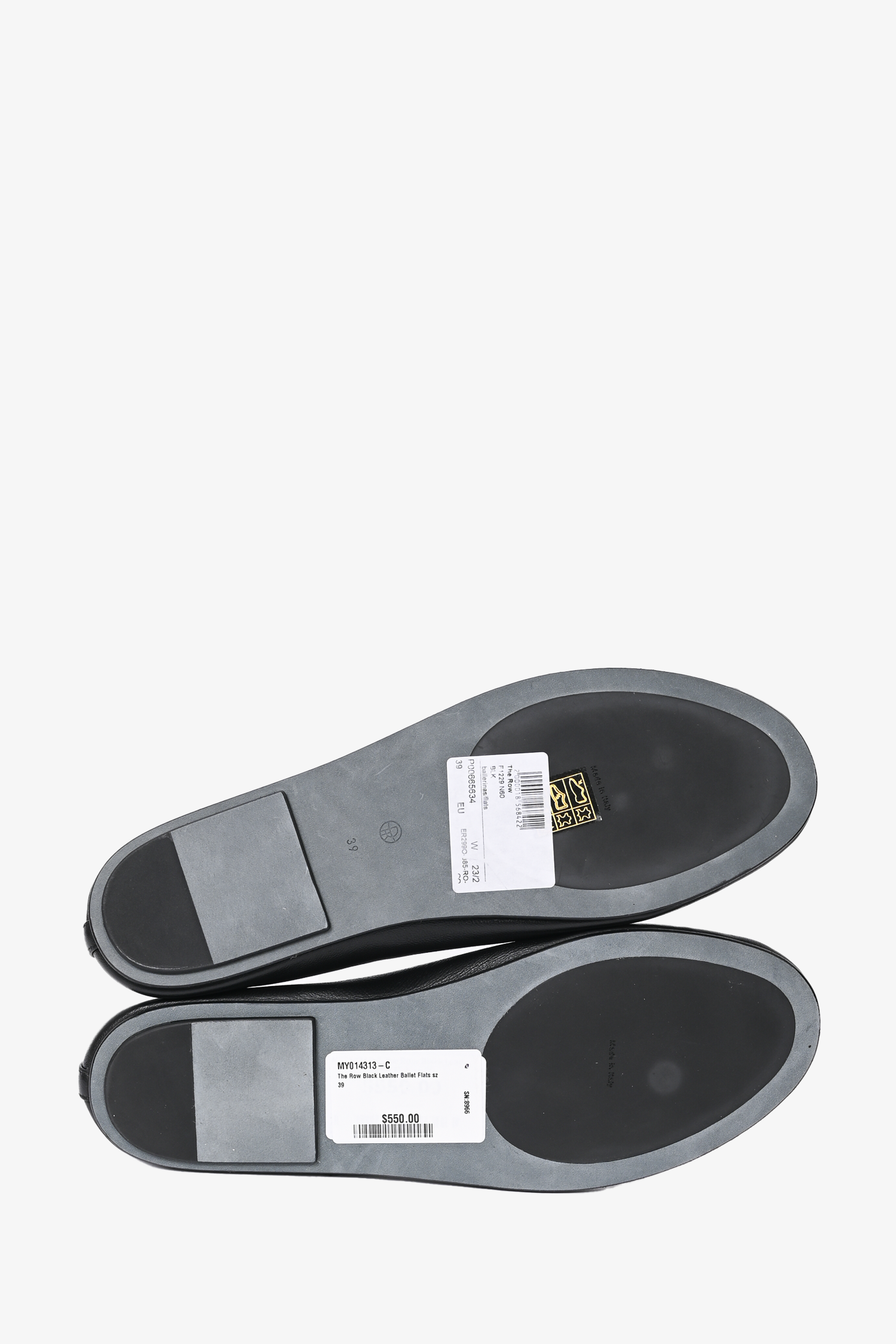 The Row Black Leather Ballet Flats Size 39