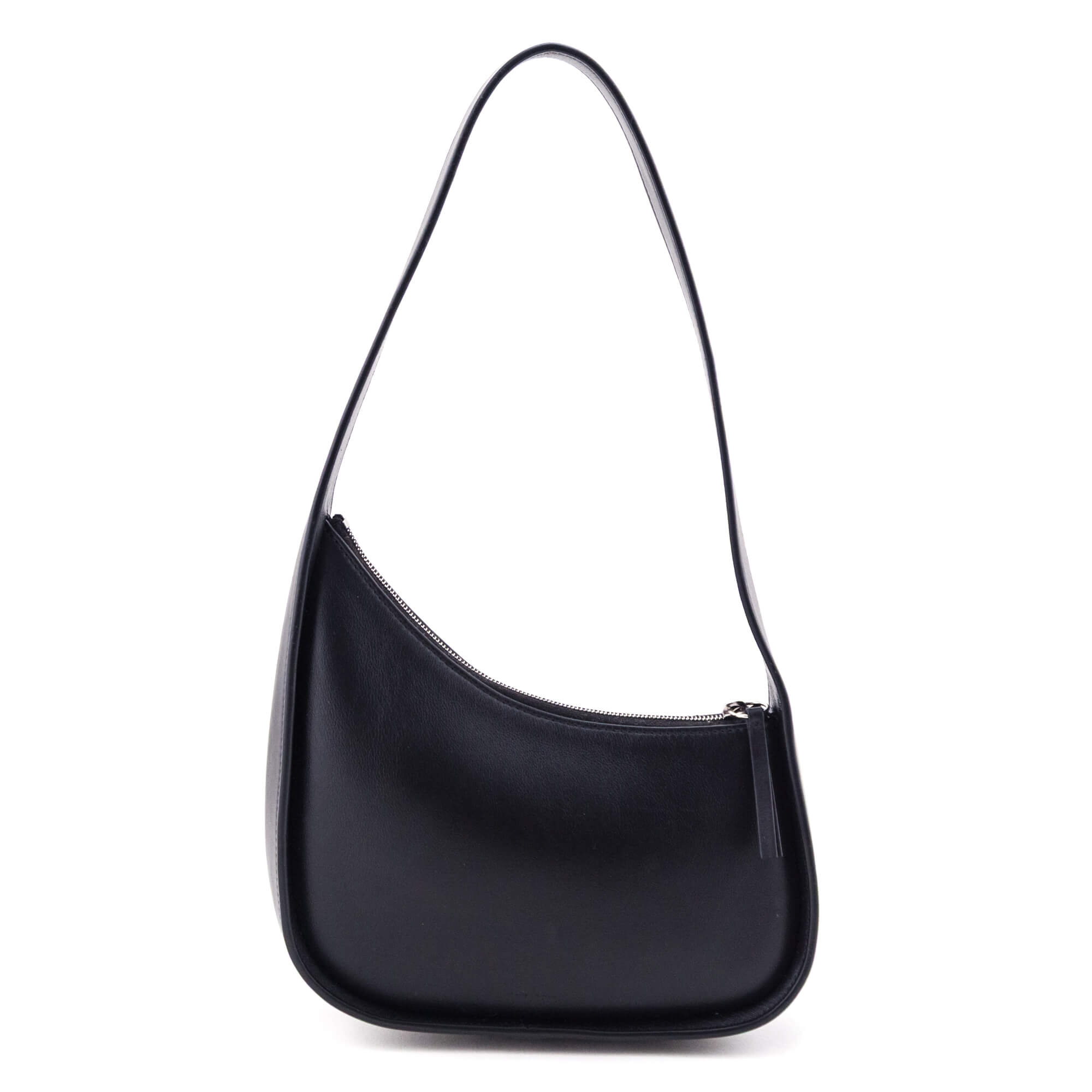 The Row Black Smooth Calfskin Half Moon Shoulder Bag