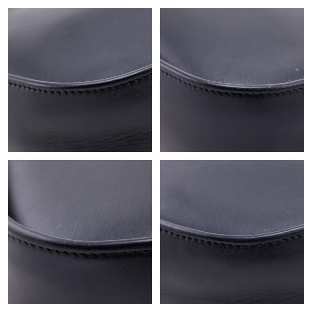 The Row Black Smooth Calfskin Half Moon Shoulder Bag