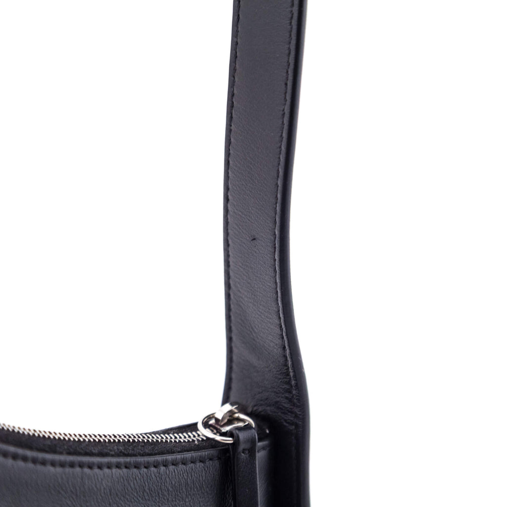 The Row Black Smooth Calfskin Half Moon Shoulder Bag