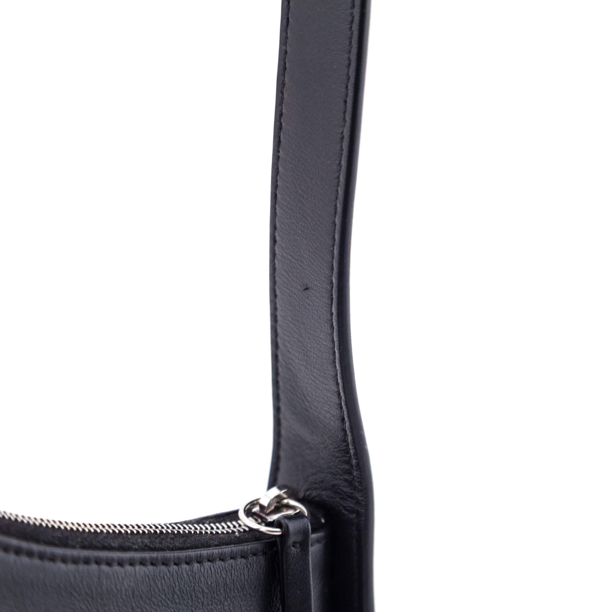 The Row Black Smooth Calfskin Half Moon Shoulder Bag