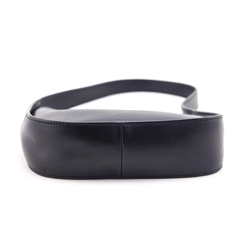 The Row Black Smooth Calfskin Half Moon Shoulder Bag