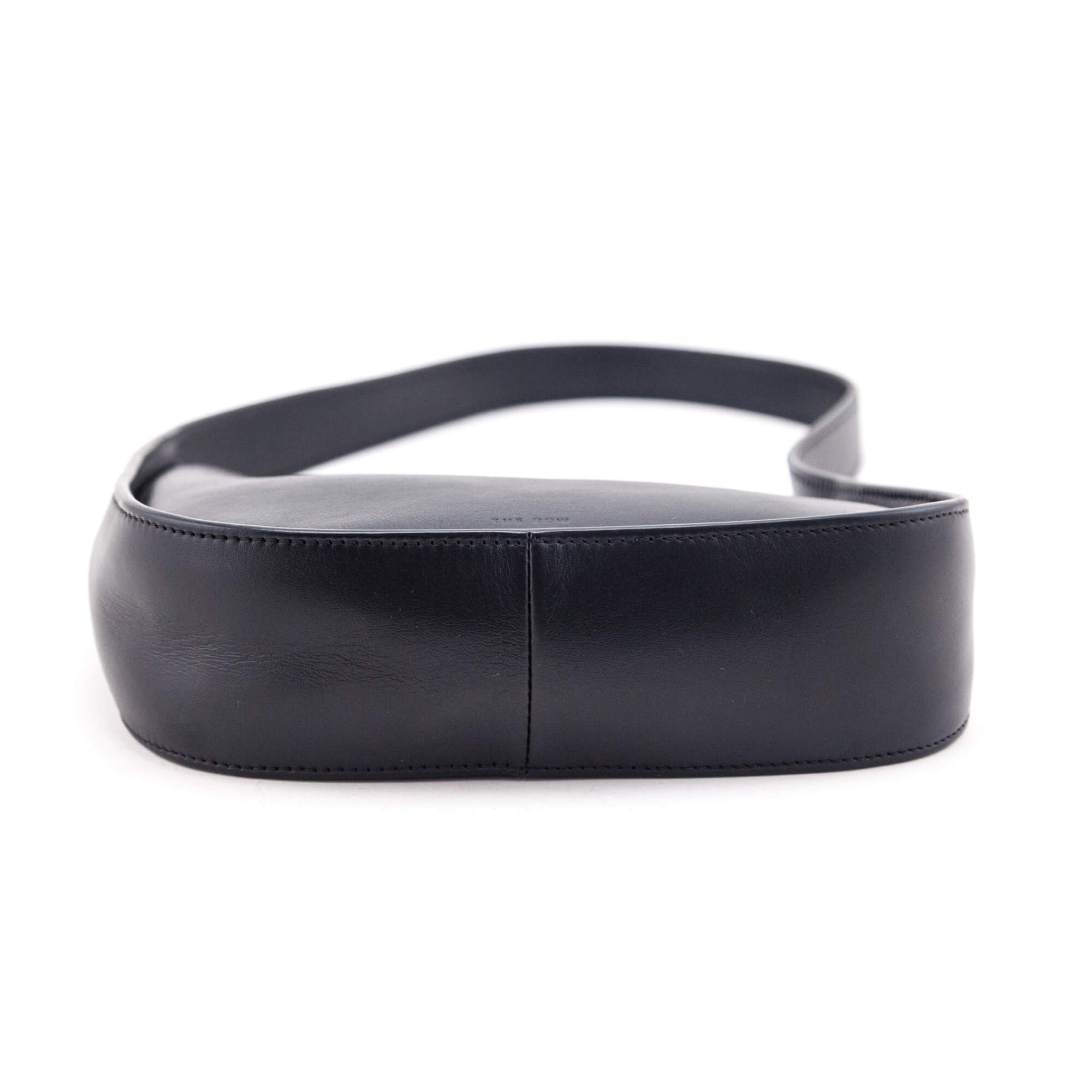 The Row Black Smooth Calfskin Half Moon Shoulder Bag