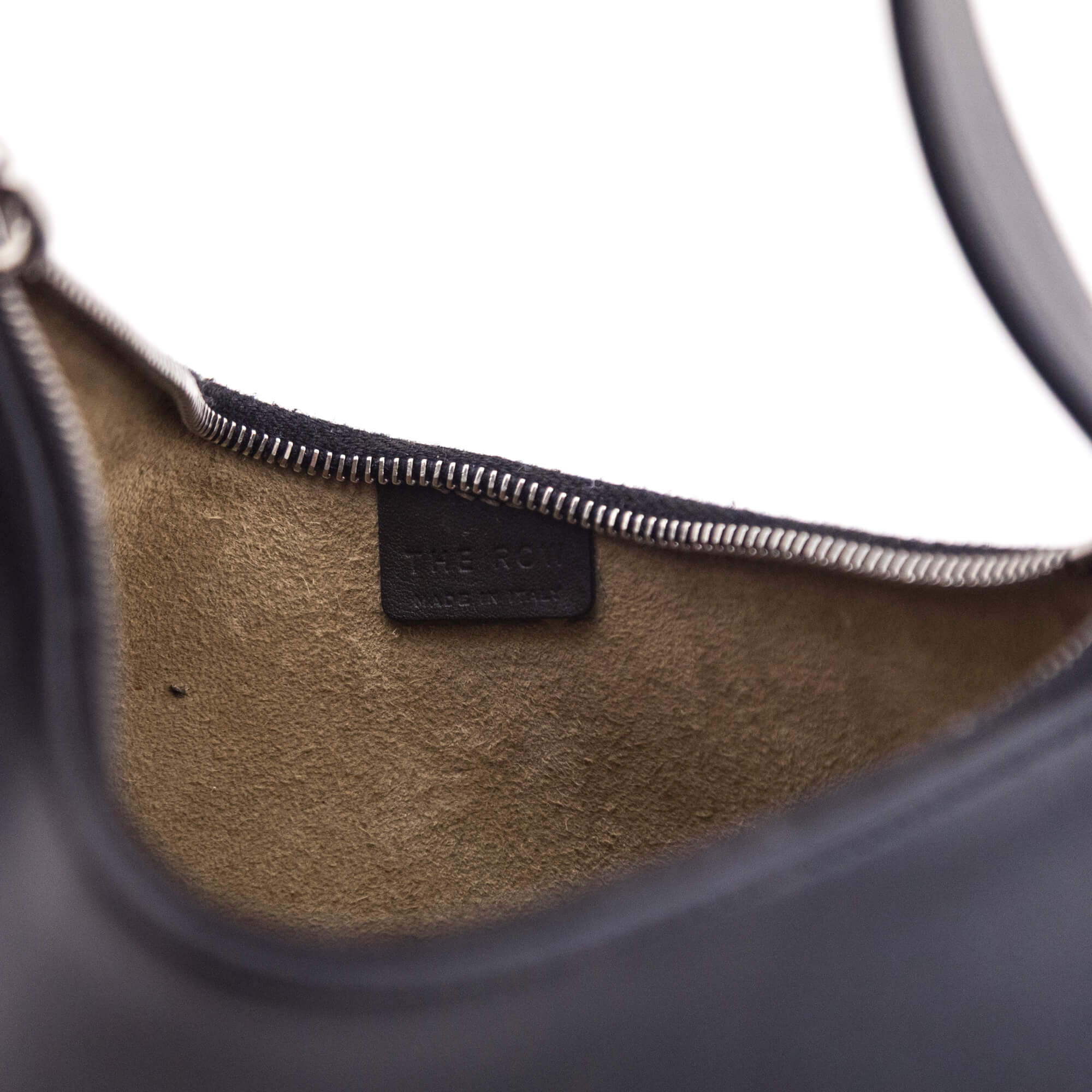 The Row Black Smooth Calfskin Half Moon Shoulder Bag