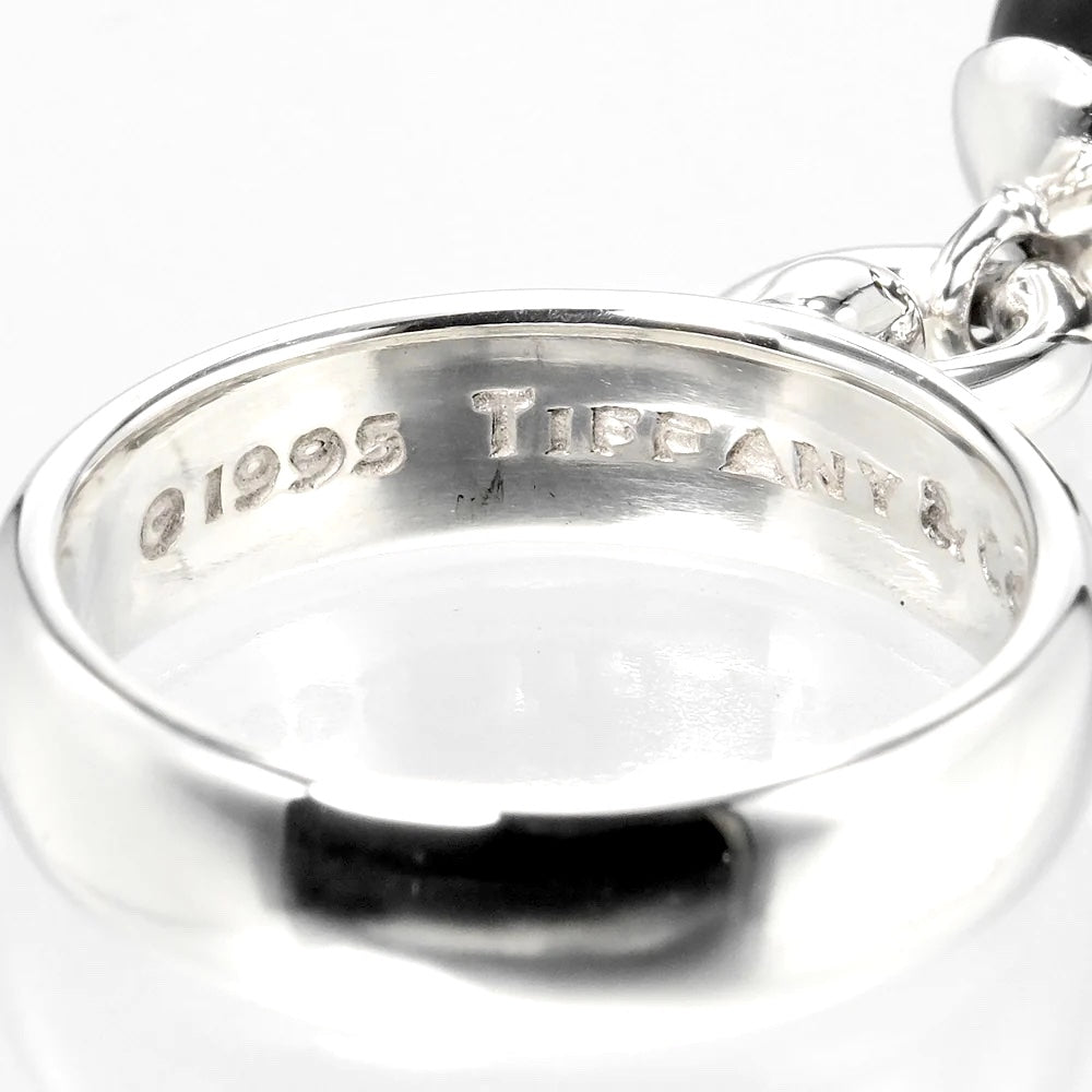 TIFFANY & CO. VINTAGE STERLING SILVER ONYX CHARM RING