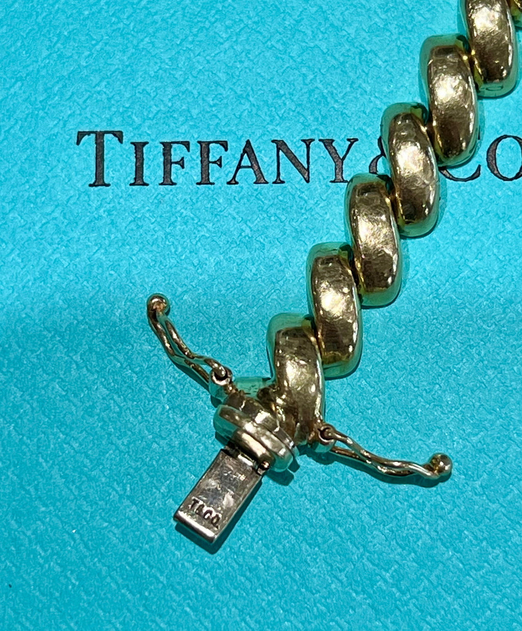 TIFFANY & CO. SAN MARCO MACARONI LINK 14K YELLOW GOLD BRACELET