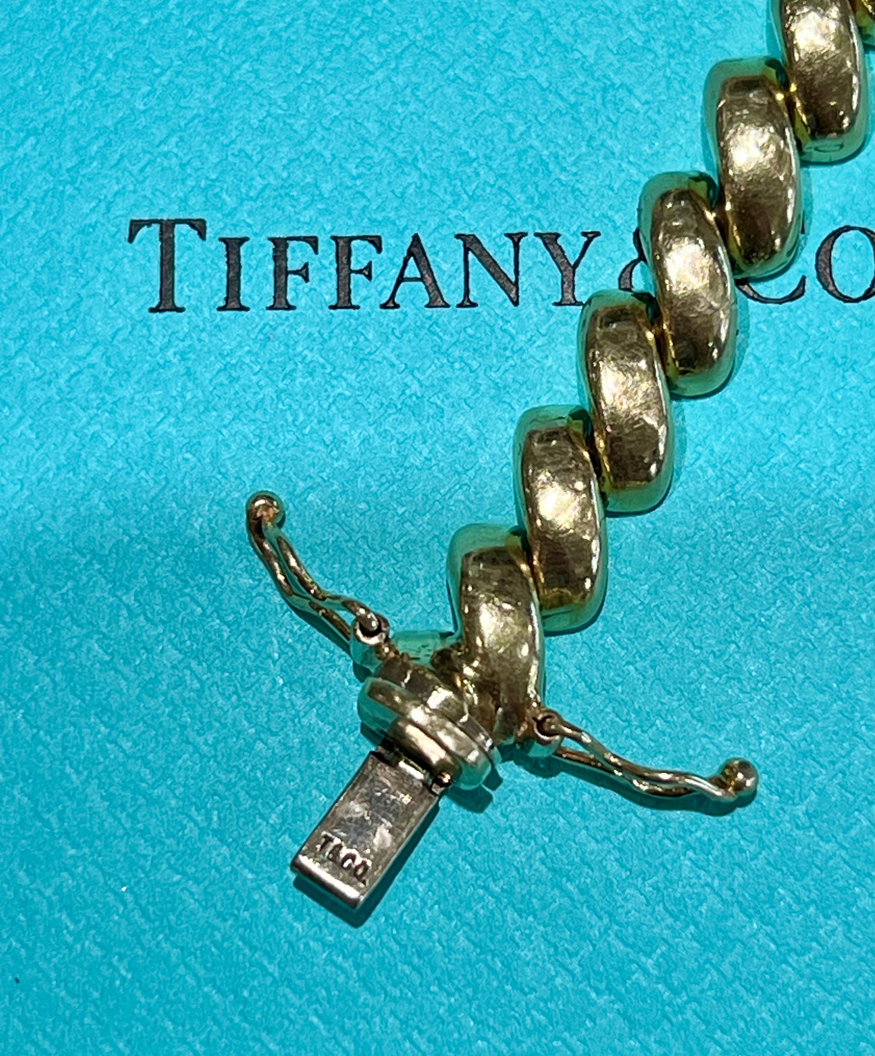 TIFFANY & CO. SAN MARCO MACARONI LINK 14K YELLOW GOLD BRACELET
