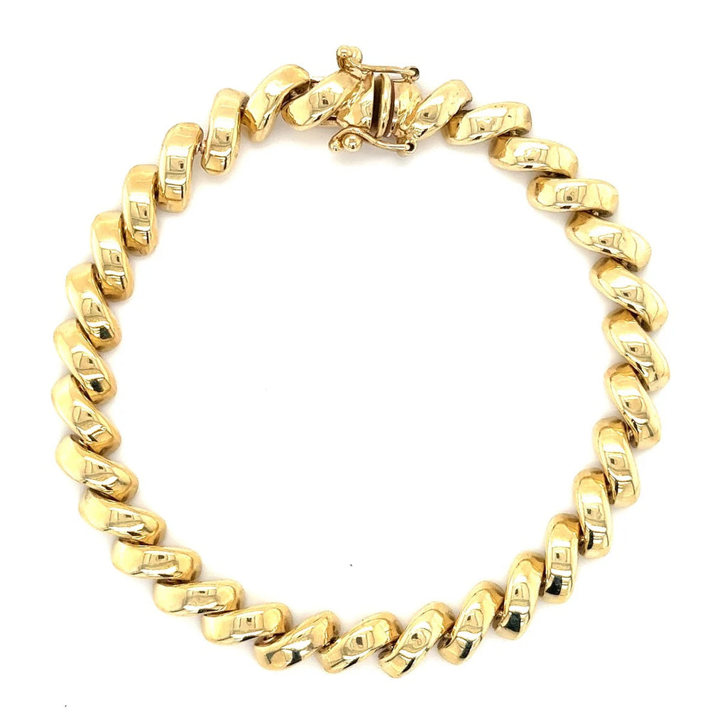 TIFFANY & CO. SAN MARCO MACARONI LINK 14K YELLOW GOLD BRACELET