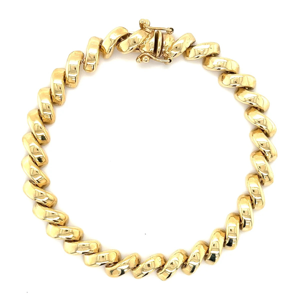 TIFFANY & CO. SAN MARCO MACARONI LINK 14K YELLOW GOLD BRACELET