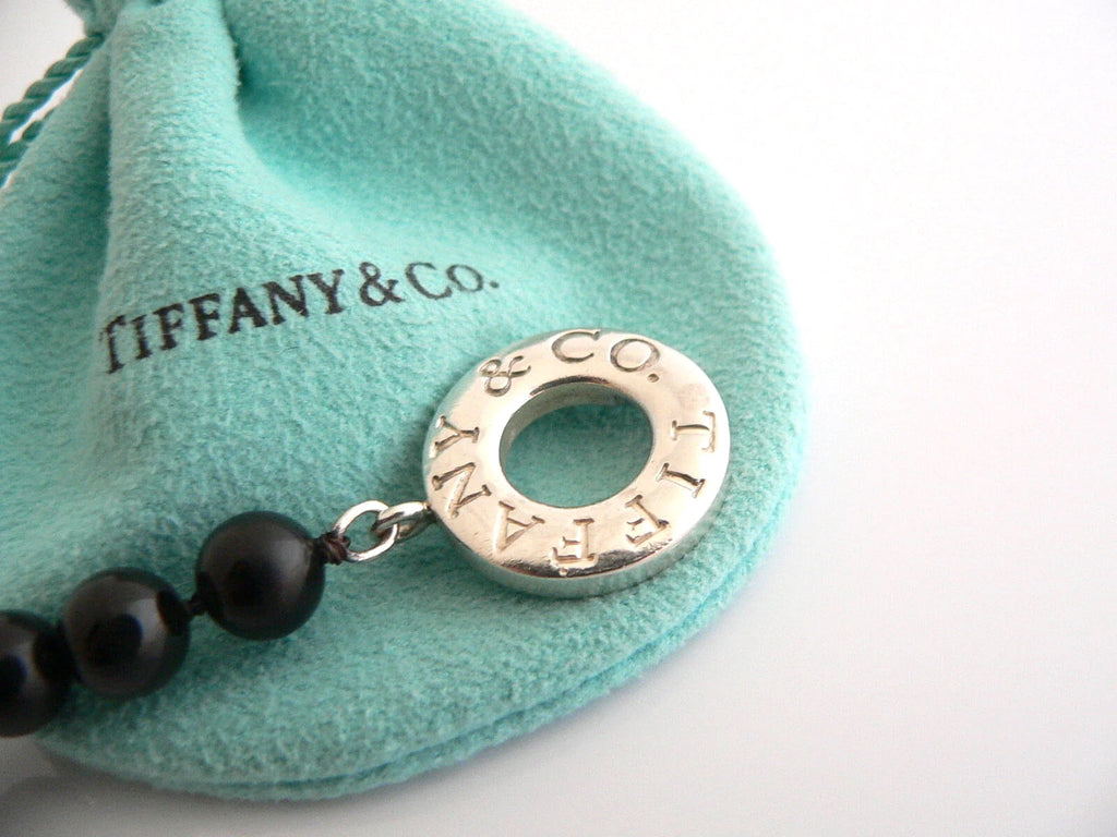 TIFFANY & CO. BLACK ONYX STERLING SILVER TOGGLE BRACELET