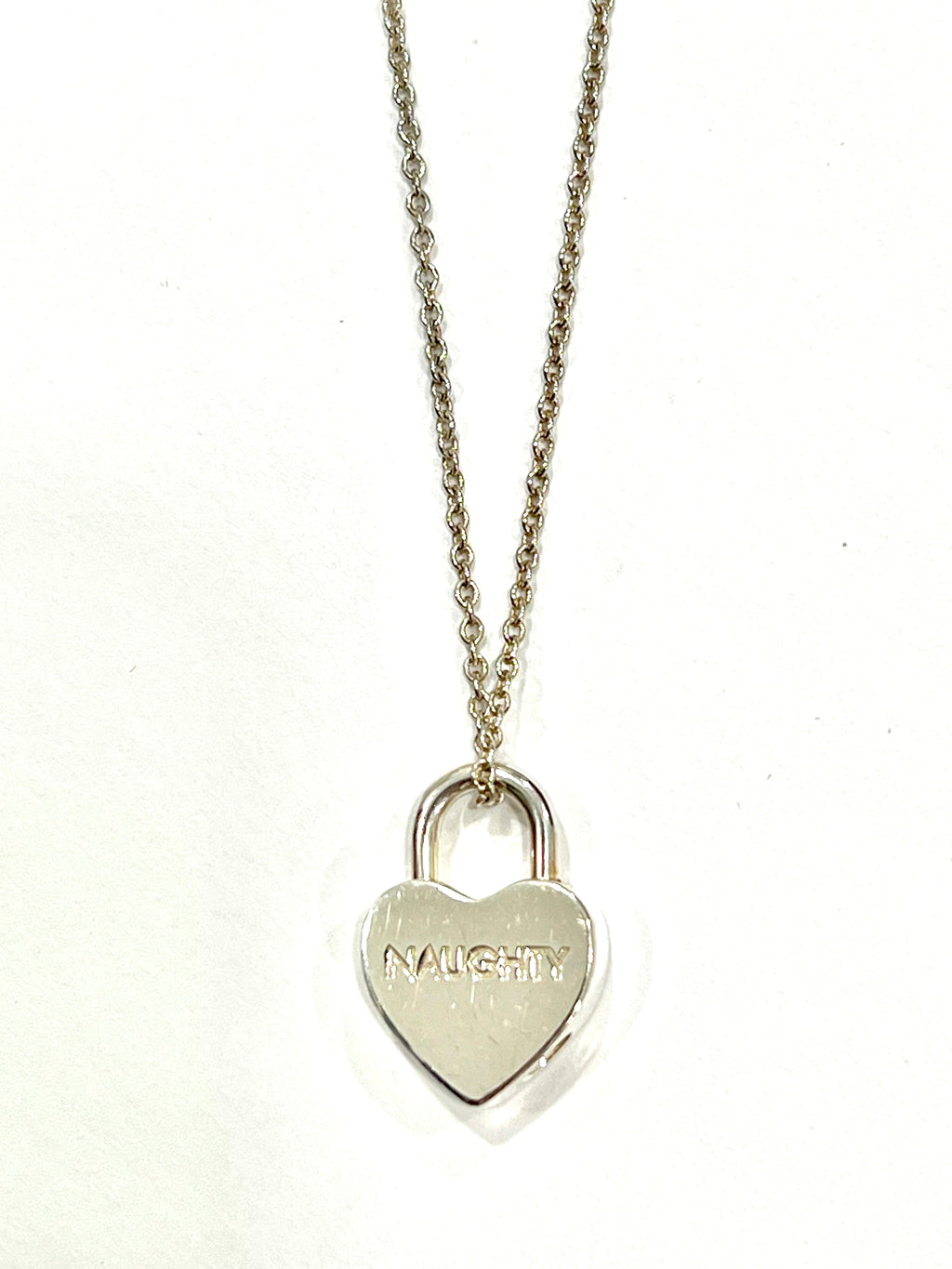 TIFFANY & CO. NICE & NAUGHTY HEART PADLOCK PENDANT NECKLACE