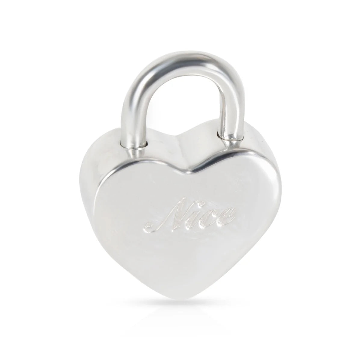 TIFFANY & CO. NICE & NAUGHTY HEART PADLOCK PENDANT NECKLACE