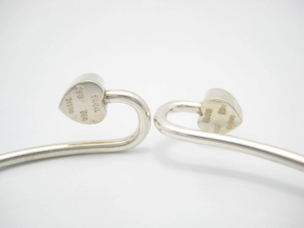 TIFFANY & CO. 18K GOLD AND STERLING SILVER HEART BANGLE BRACELET