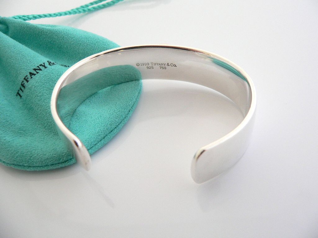 TIFFANY & CO Mother of Pearl Silver & Gold Cuff Bangle Bracelet