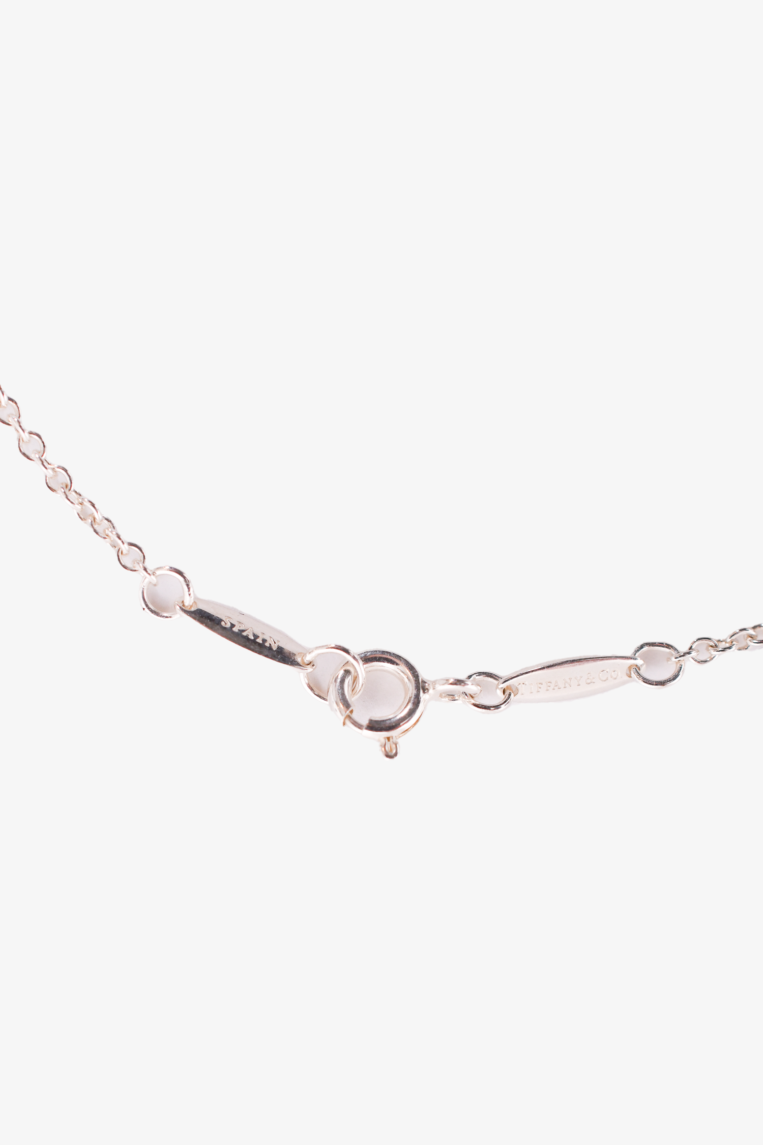 Tiffany Sterling Silver Open Heart Pendant Necklace 16cm