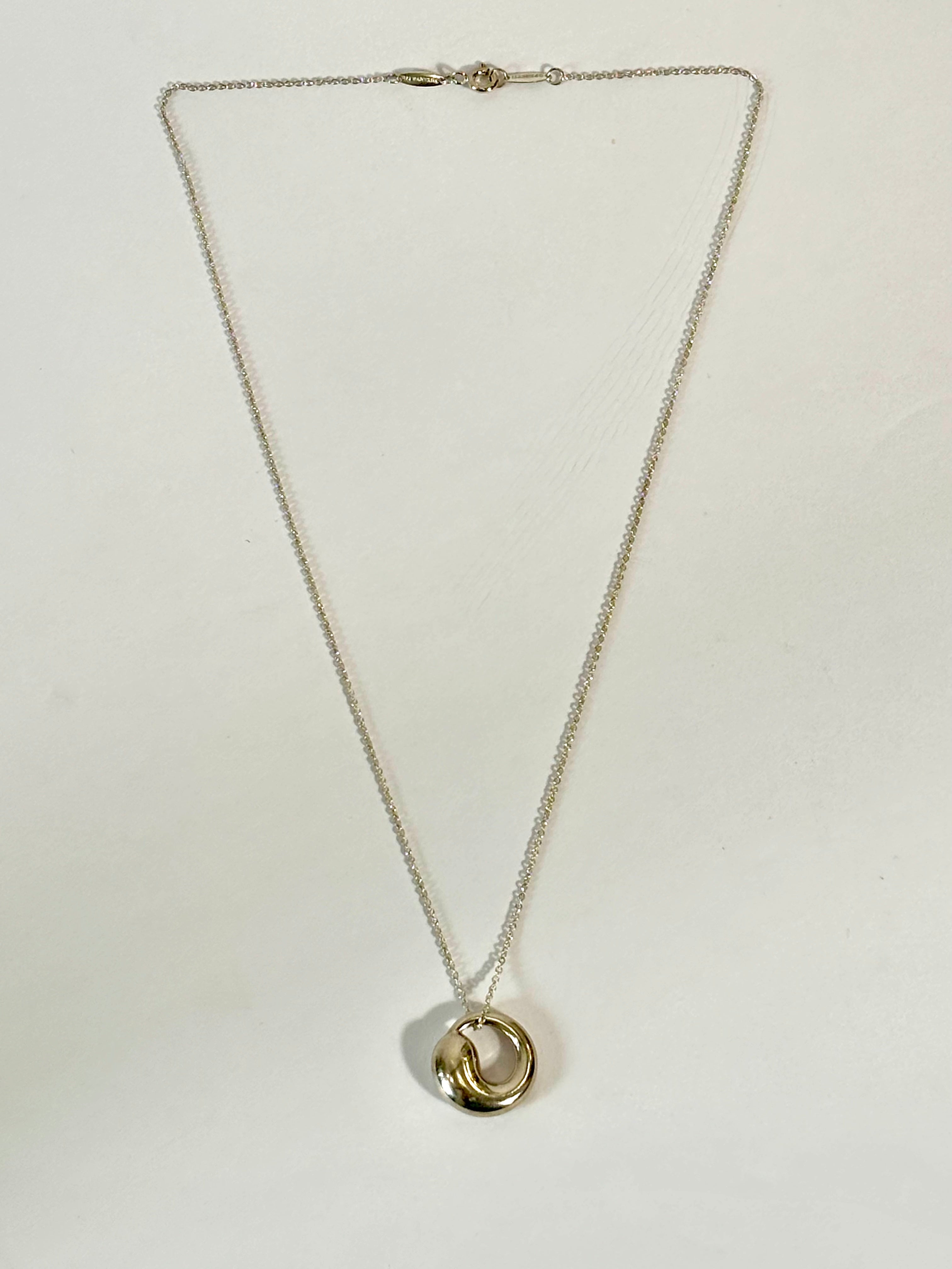 TIFFANY & CO ETERNAL CIRCLE ELSA PERETTI STERLING SILVER NECKLACE