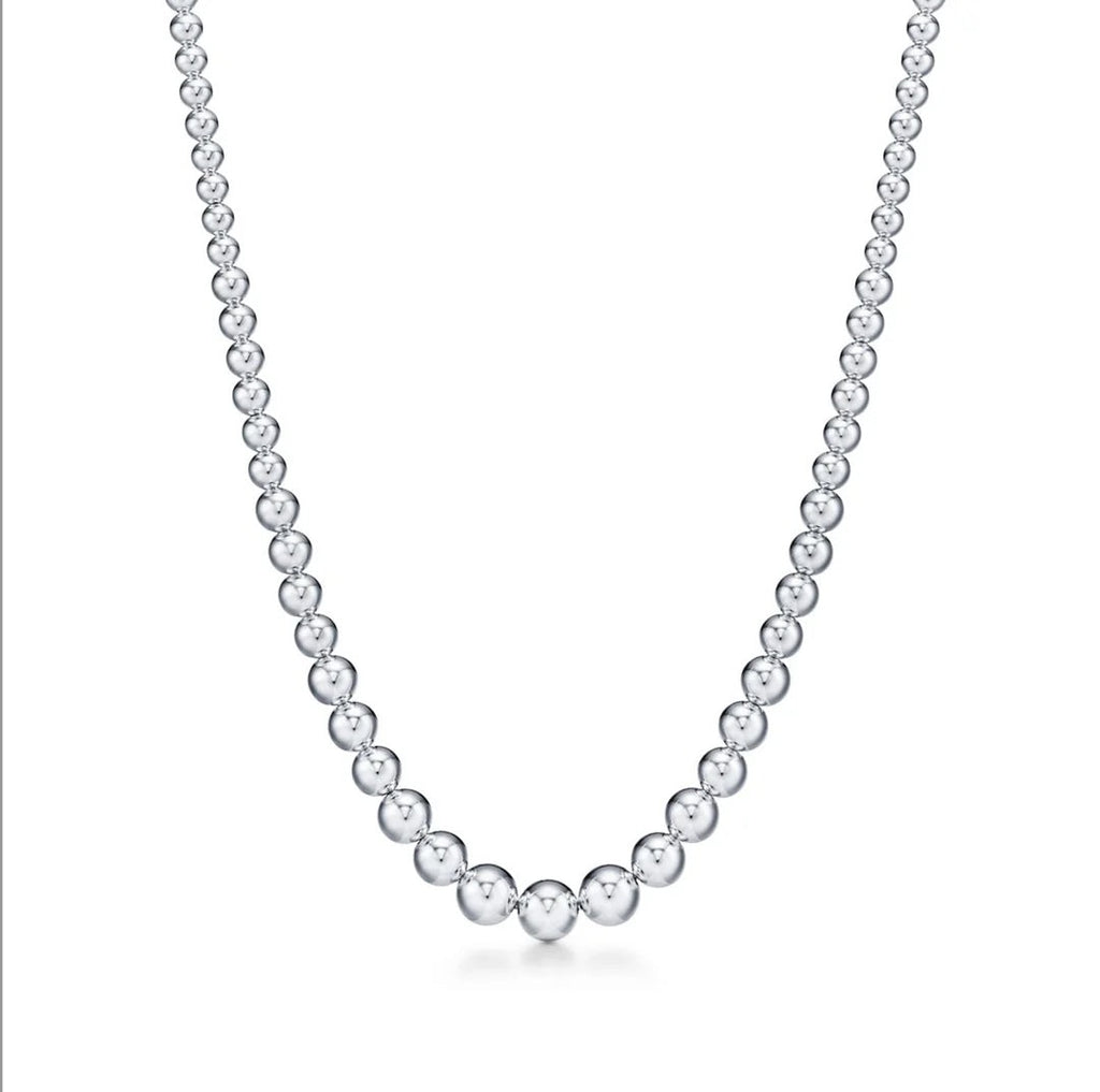 TIFFANY & CO. STERLING SILVER HARDWARE GRADUATED BALL NECKLACE