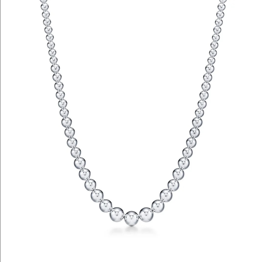 TIFFANY & CO. STERLING SILVER HARDWARE GRADUATED BALL NECKLACE