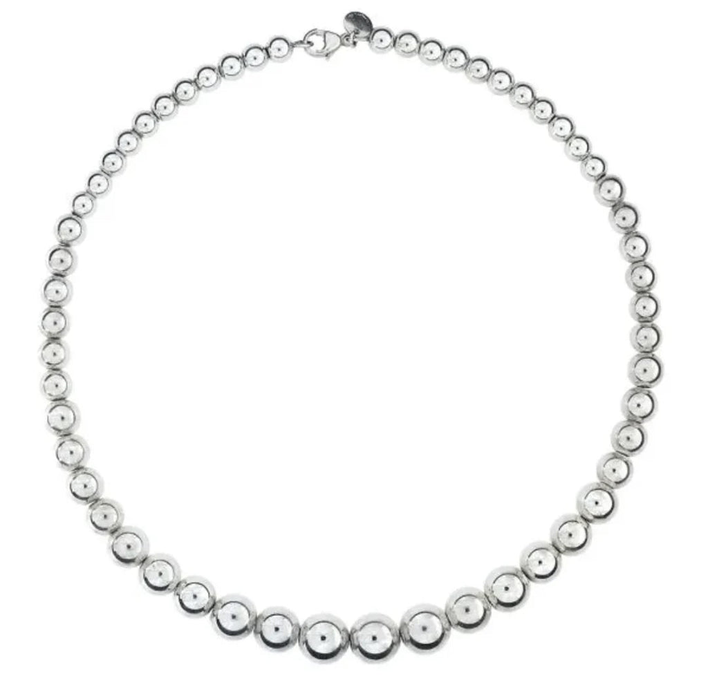TIFFANY & CO. STERLING SILVER HARDWARE GRADUATED BALL NECKLACE