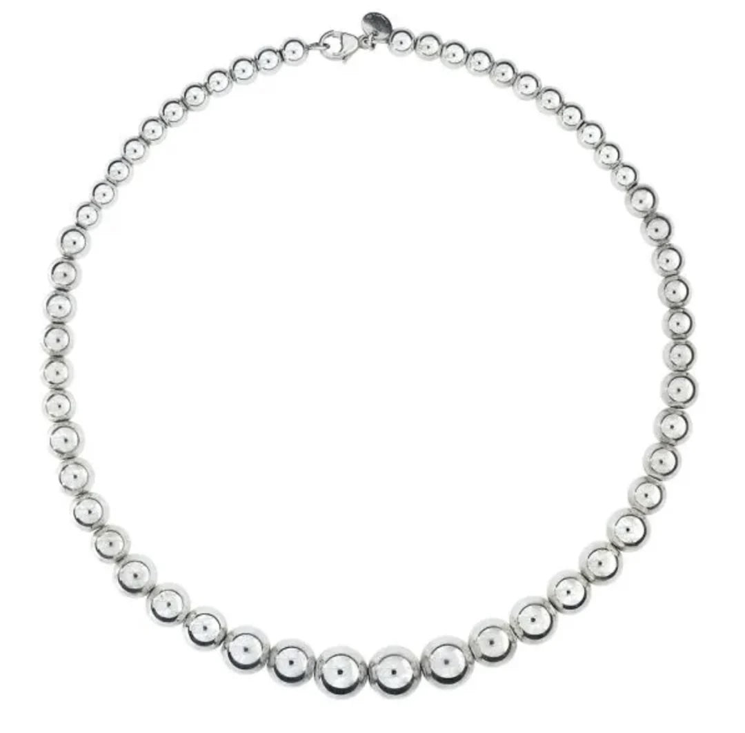 TIFFANY & CO. STERLING SILVER HARDWARE GRADUATED BALL NECKLACE