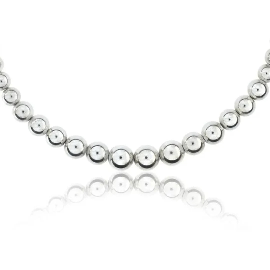 TIFFANY & CO. STERLING SILVER HARDWARE GRADUATED BALL NECKLACE