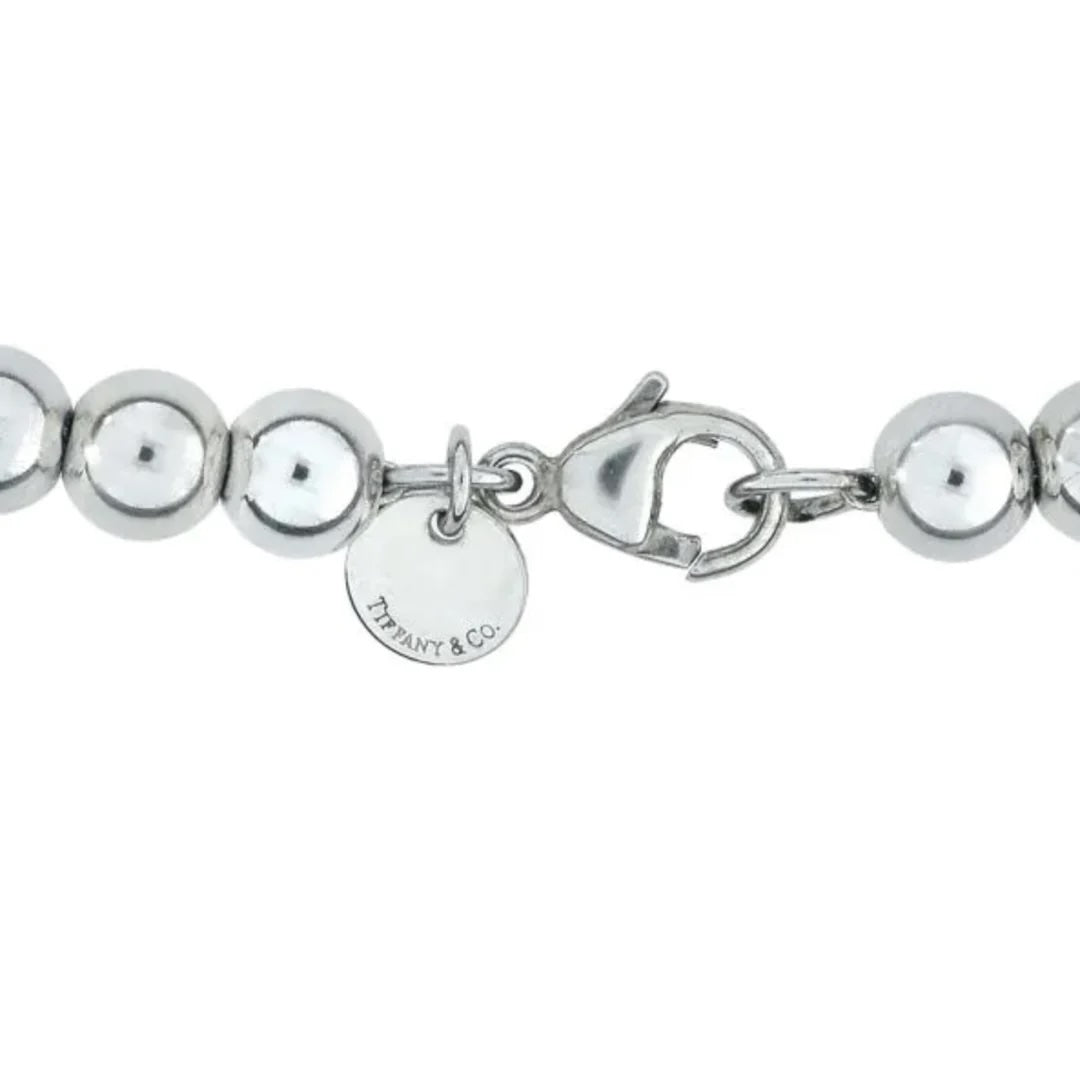 TIFFANY & CO. STERLING SILVER HARDWARE GRADUATED BALL NECKLACE