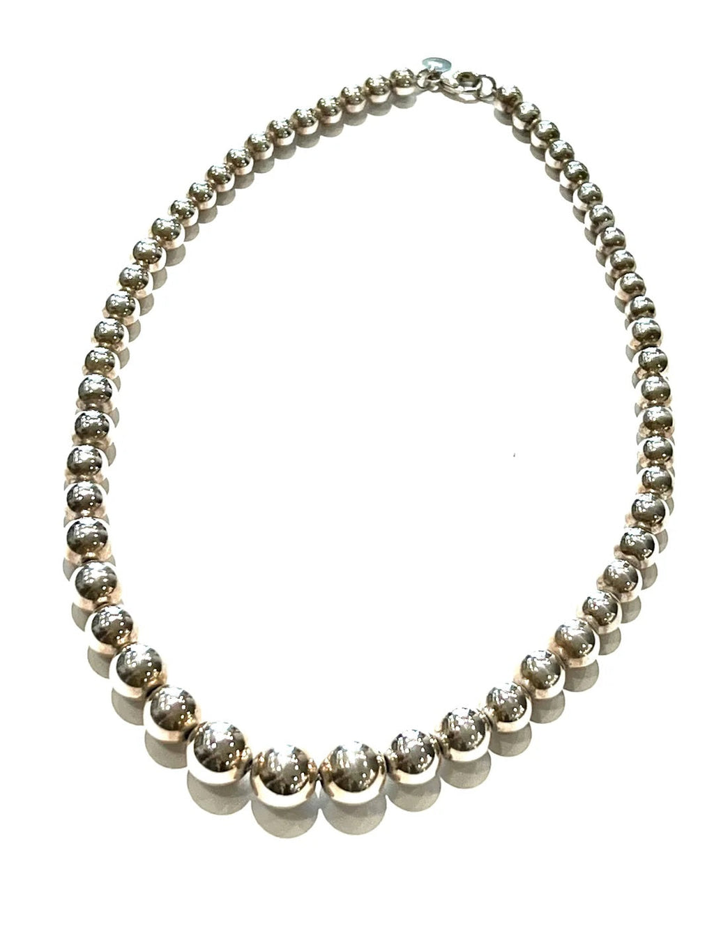 TIFFANY & CO. STERLING SILVER HARDWARE GRADUATED BALL NECKLACE