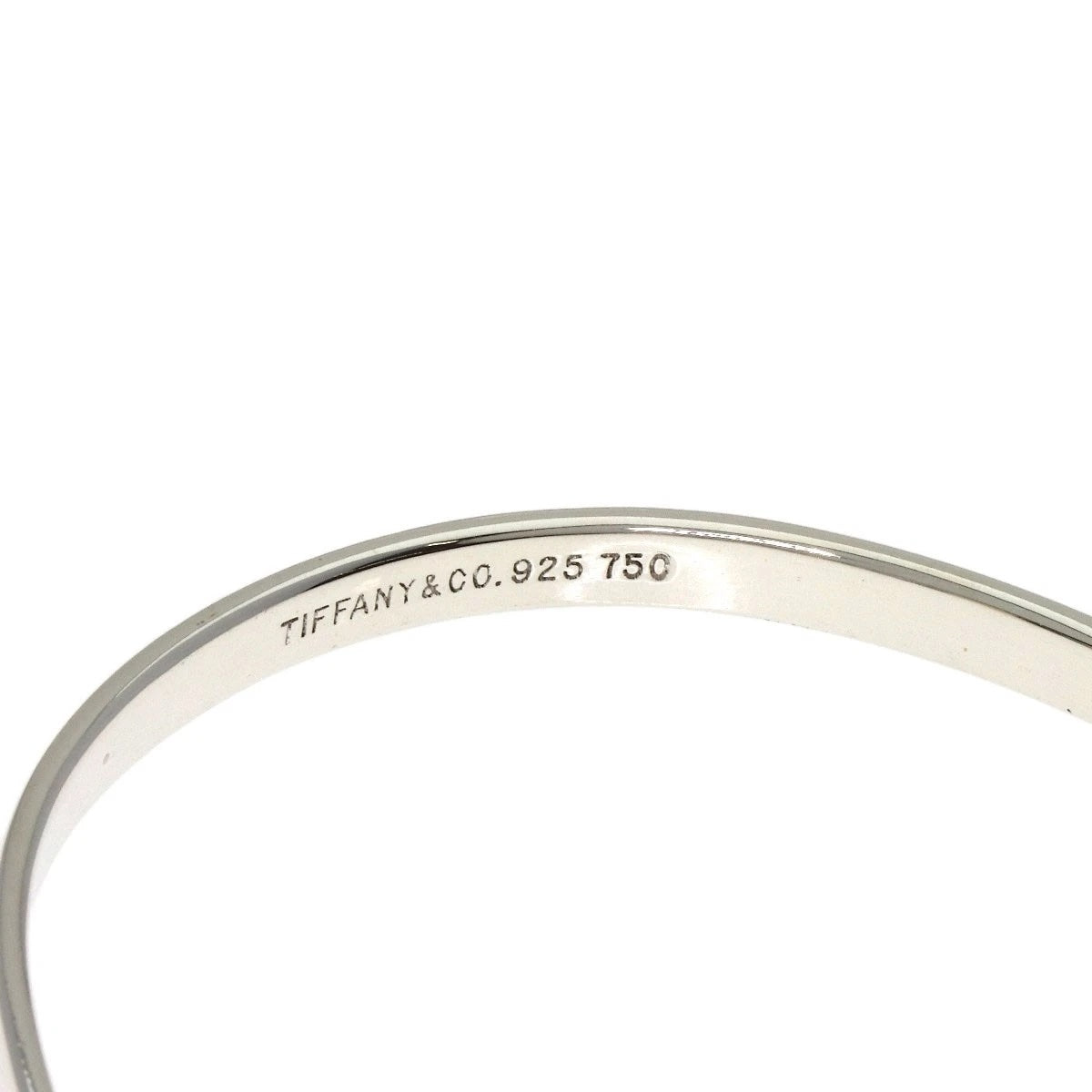 TIFFANY & CO. STERLING SILVER 18K GOLD HOOK & EYE BANGLE BRACELET