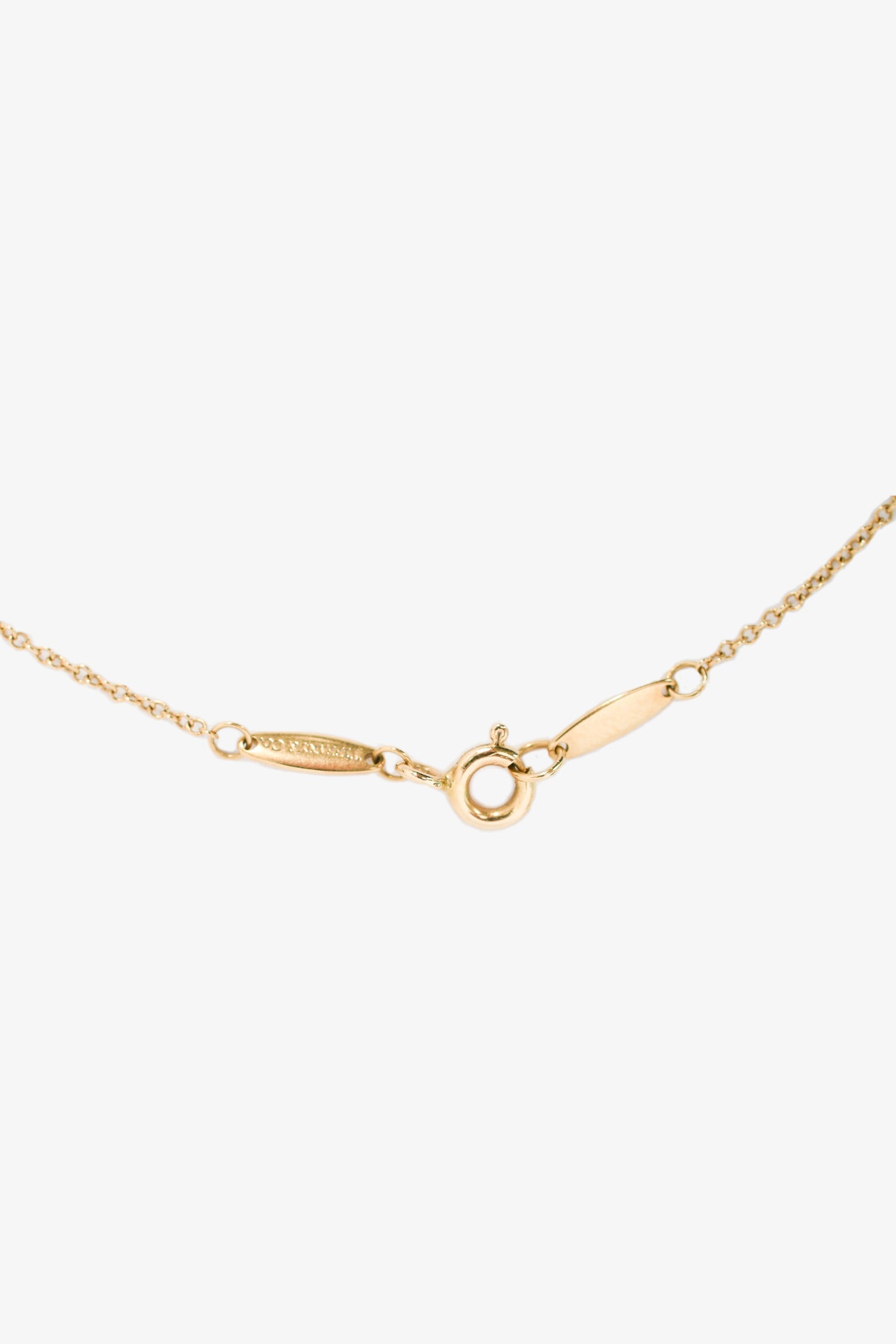 Tiffany & Co. 18K Gold Diamond 3 Leaf Clover Key Pendant Necklace