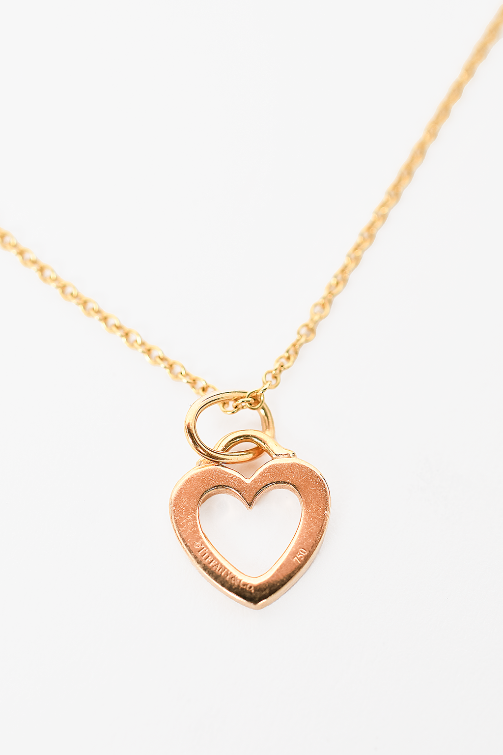 Tiffany & Co. 18K Gold Mini Pave Diamonds Heart Necklace