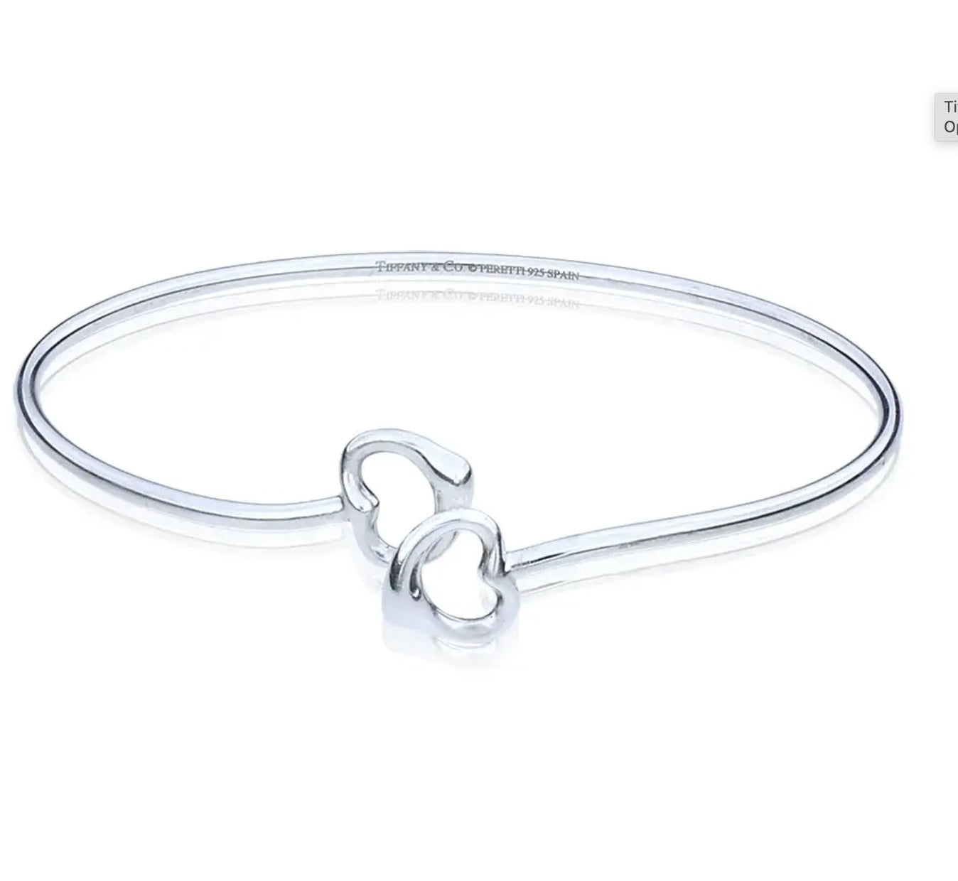 TIFFANY & CO. ELSA PERETTI STERLING SILVER 925 DOUBLE OPEN HEART BRACELET
