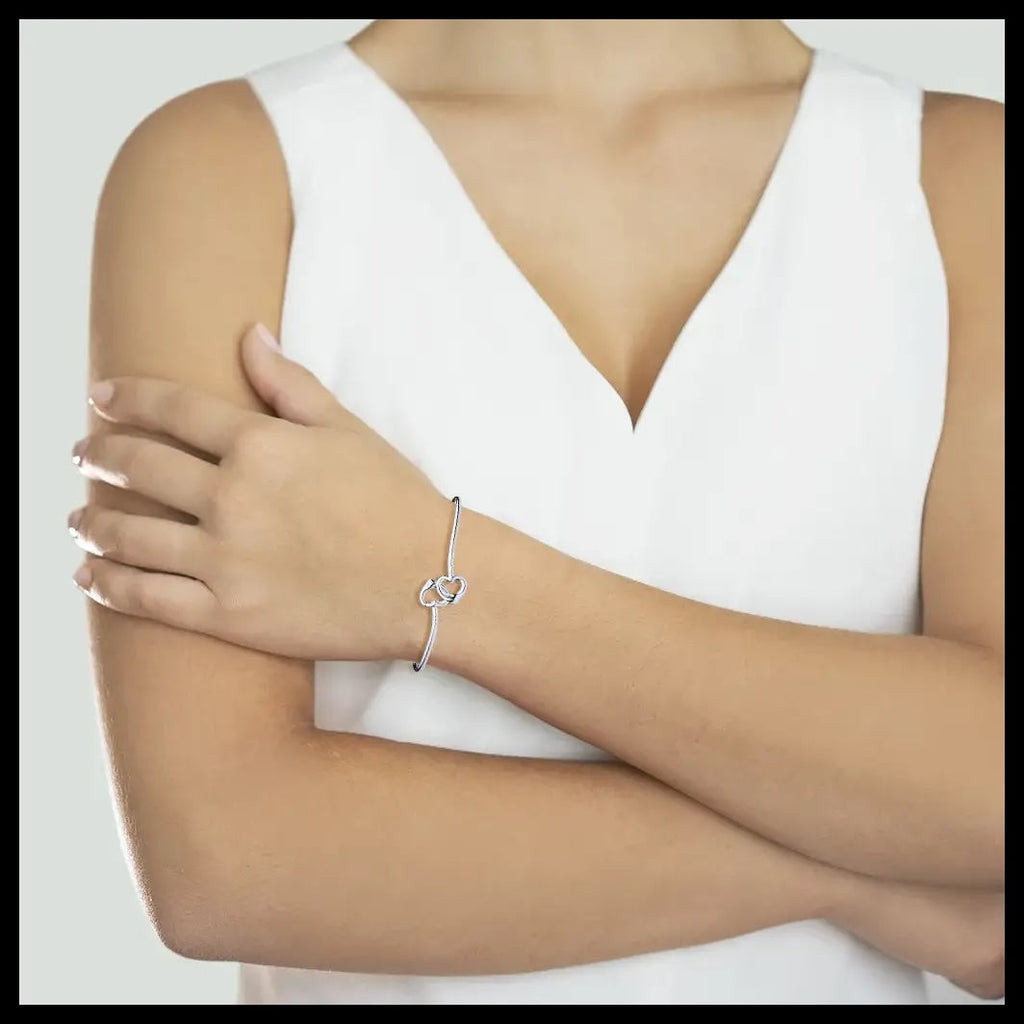 TIFFANY & CO. ELSA PERETTI STERLING SILVER 925 DOUBLE OPEN HEART BRACELET