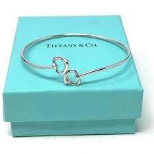 TIFFANY & CO. ELSA PERETTI STERLING SILVER 925 DOUBLE OPEN HEART BRACELET