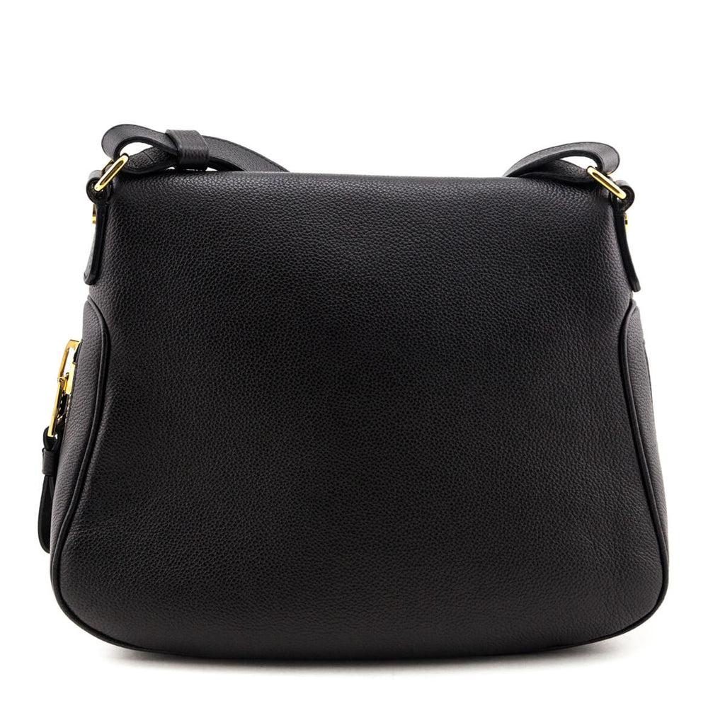 Tom Ford Black Grained Calfskin Medium Jennifer Crossbody Bag