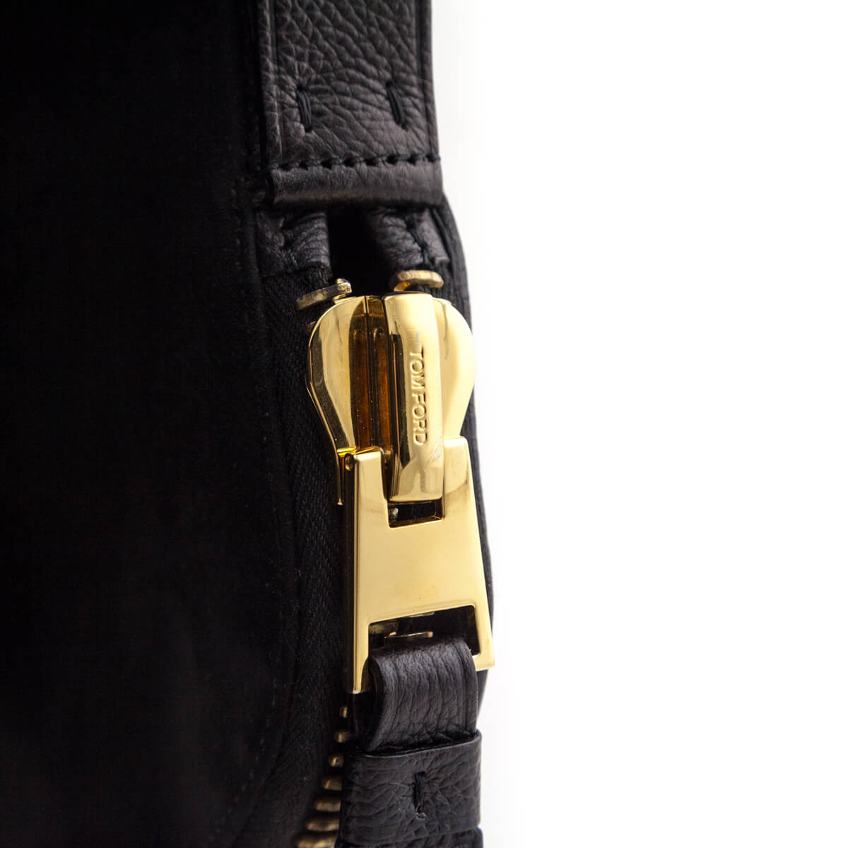 Tom Ford Black Grained Calfskin Medium Jennifer Crossbody Bag