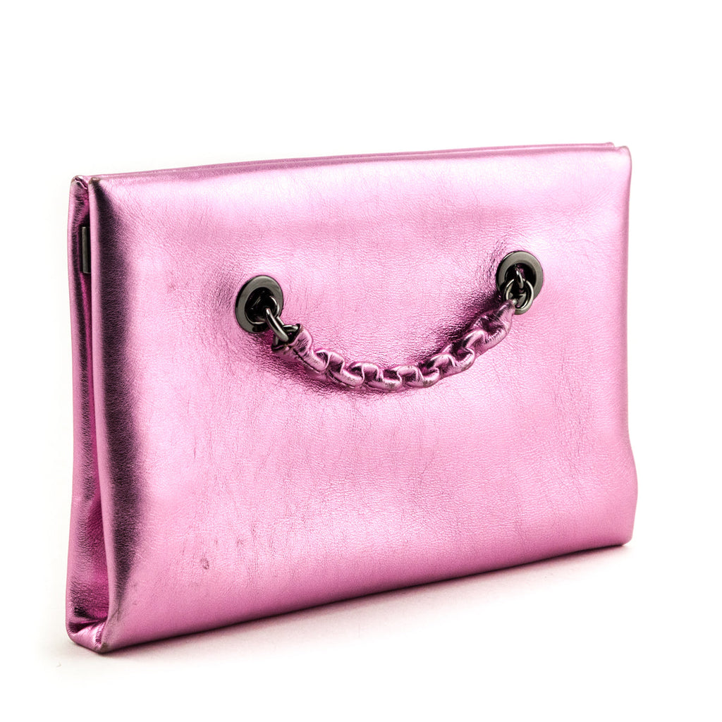 Tom Ford Metallic Pink Chain Convertible Clutch