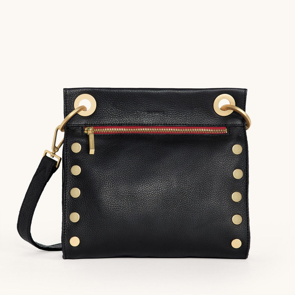 Tony | Black/Brushed Gold Red Zip | Med
