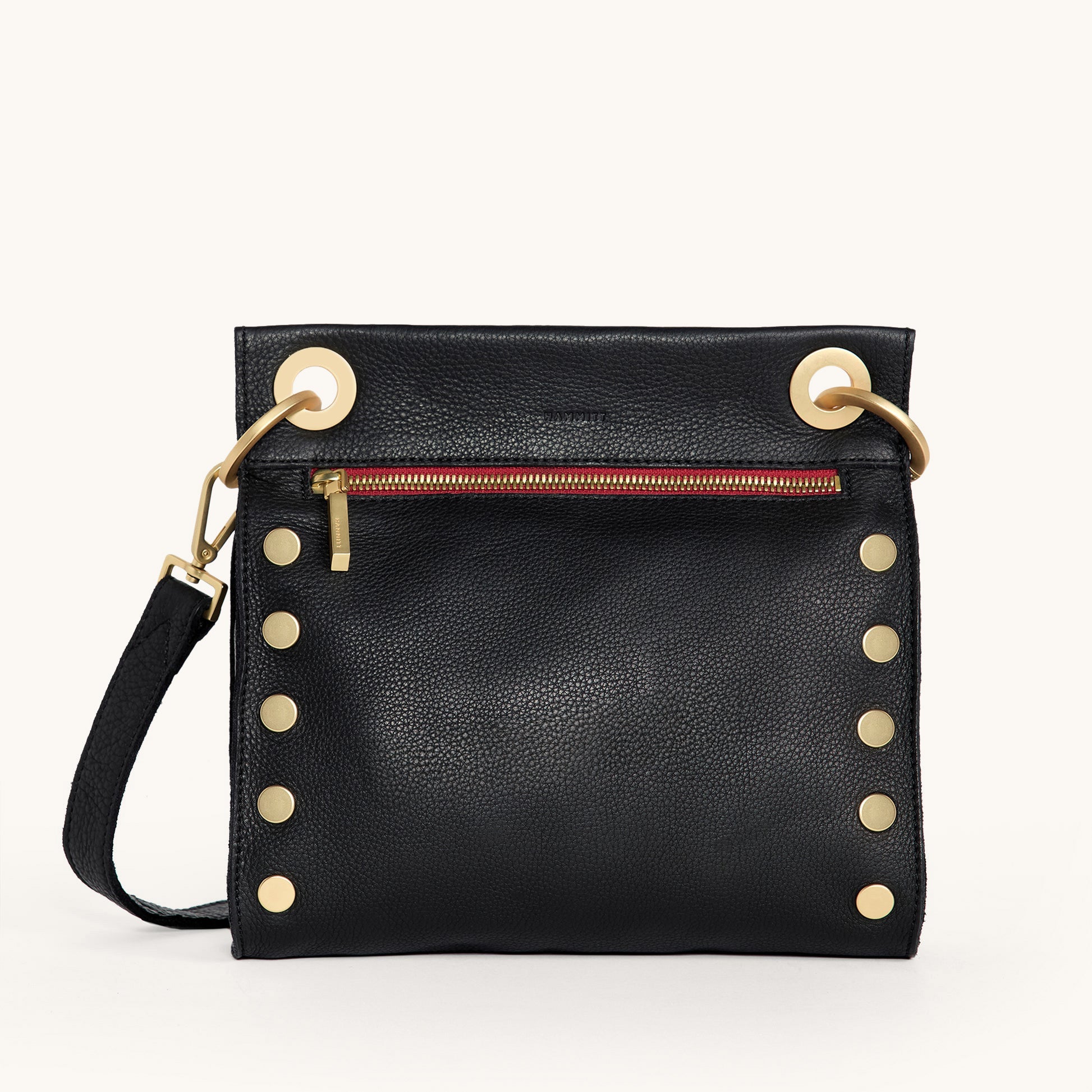 Tony | Black/Brushed Gold Red Zip | Med