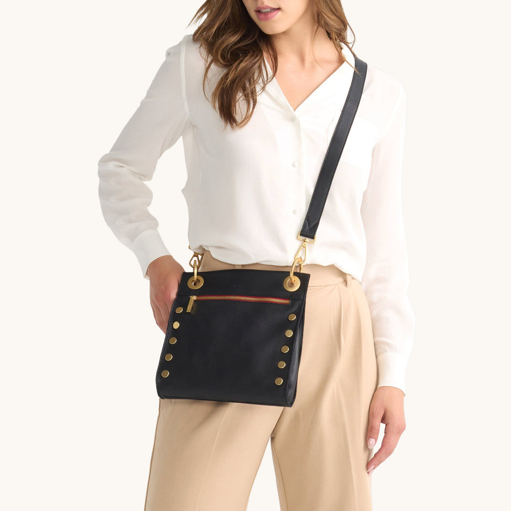 Tony | Black/Brushed Gold Red Zip | Med