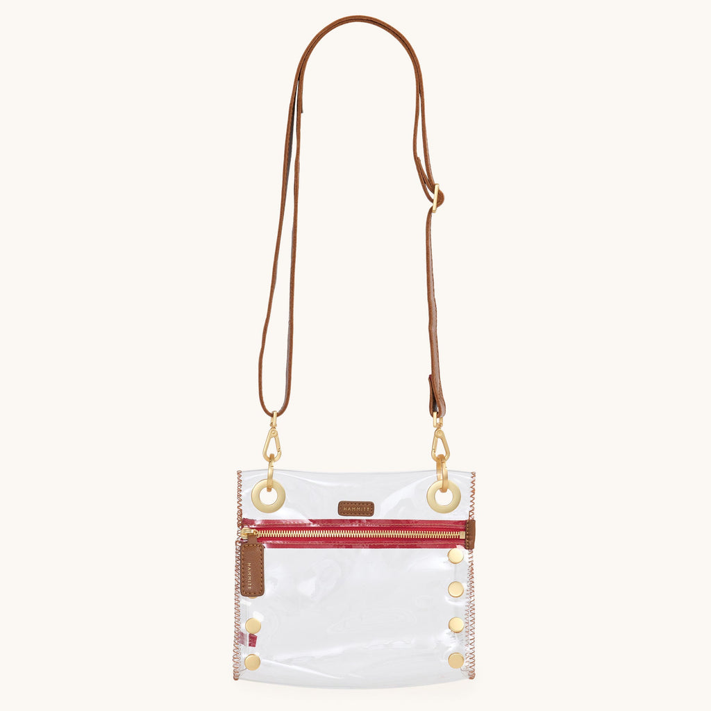 Tony clear | Mahogany Pebble/Brushed Gold Red Zip | Sml