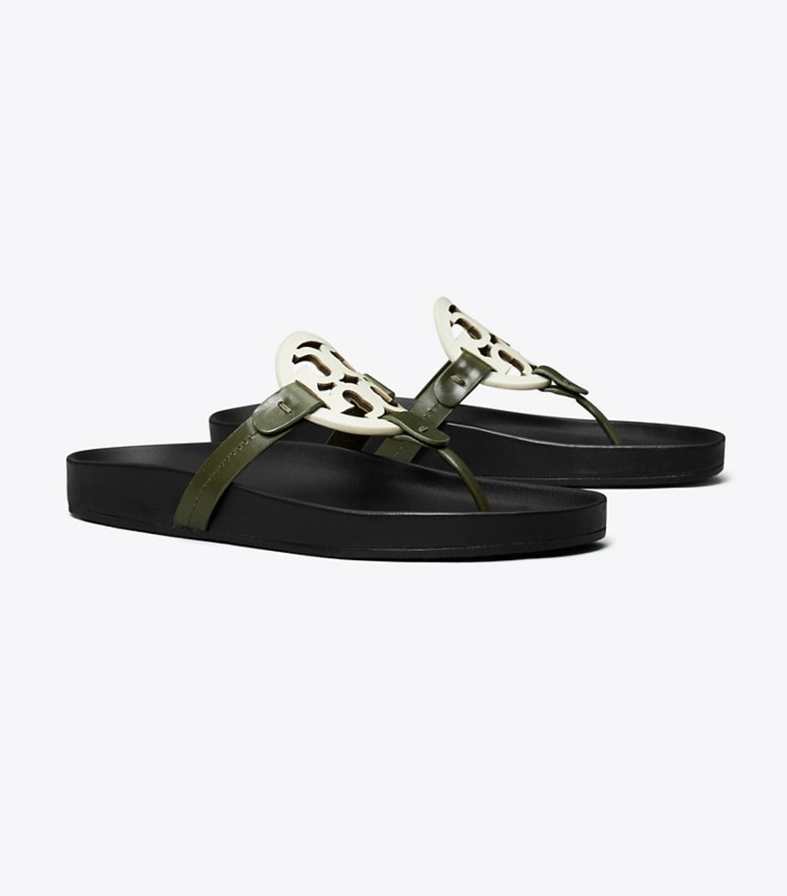 TORY BURCH MILLER CLOUD LEATHER SLIDE SANDALS