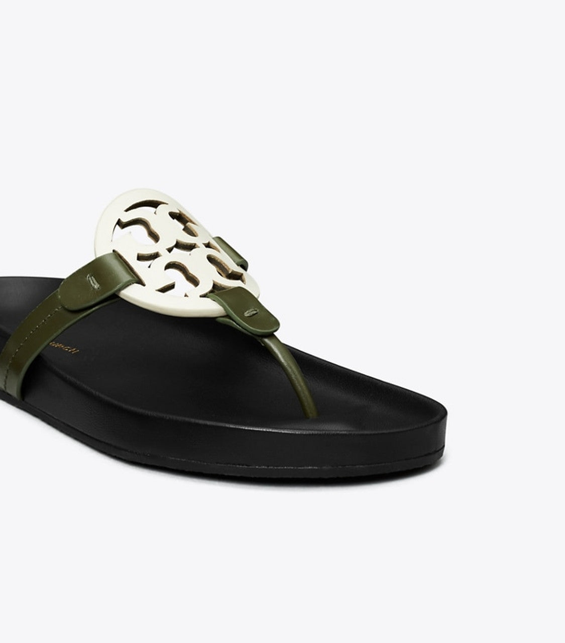 TORY BURCH MILLER CLOUD LEATHER SLIDE SANDALS