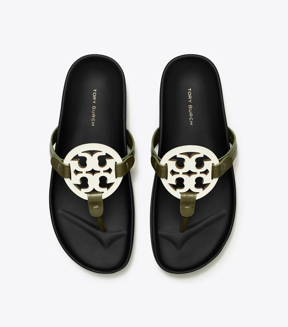TORY BURCH MILLER CLOUD LEATHER SLIDE SANDALS