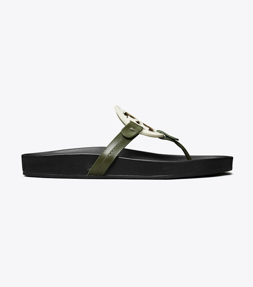TORY BURCH MILLER CLOUD LEATHER SLIDE SANDALS