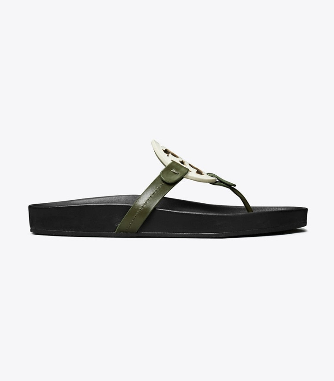 TORY BURCH MILLER CLOUD LEATHER SLIDE SANDALS