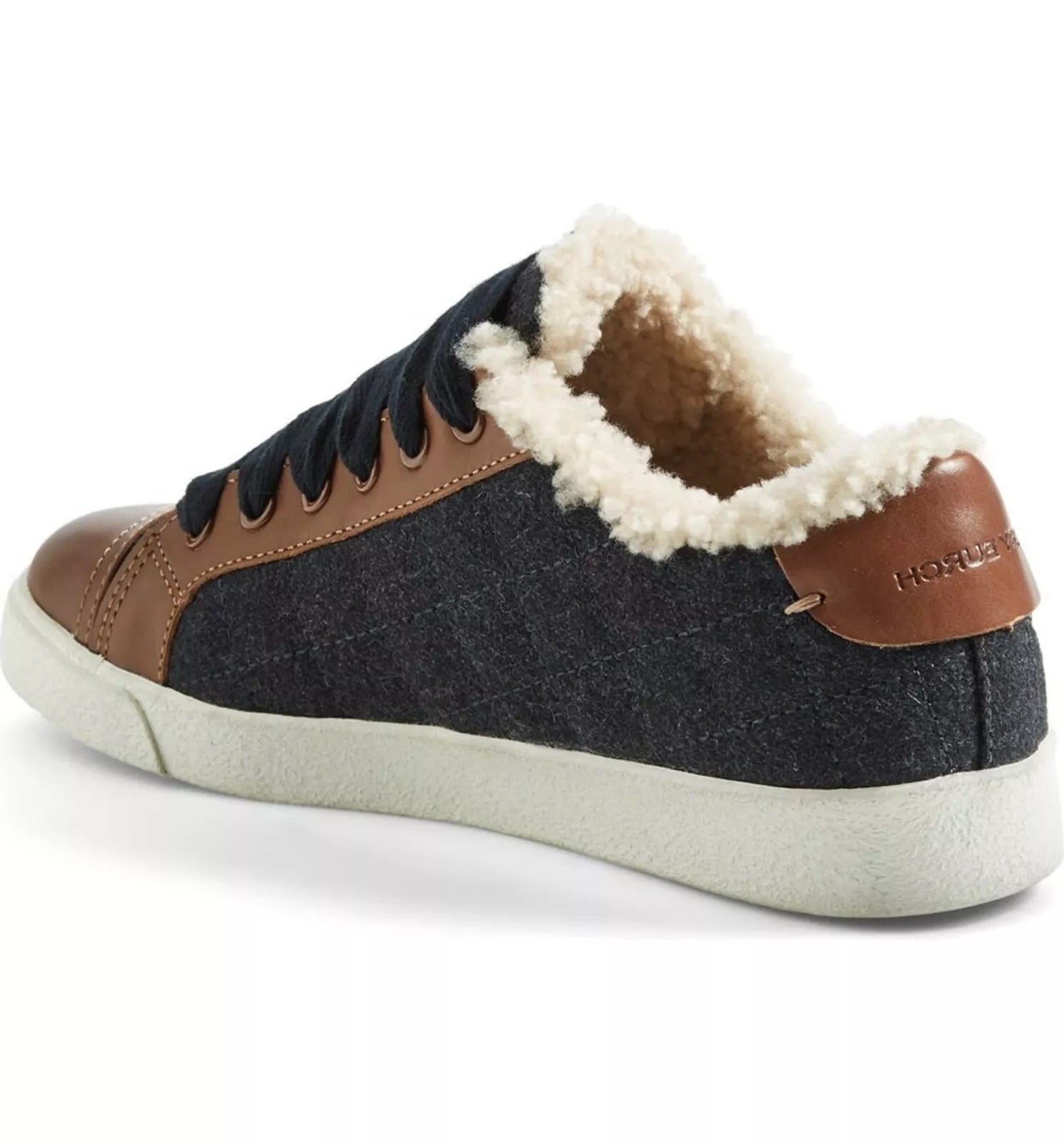 TORY BURCH OLIVER LACE-UP SHEARLING SNEAKERS
