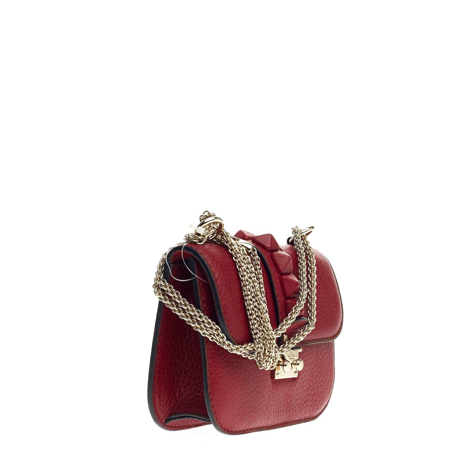 Glam Lock Shoulder Bag Leather Mini