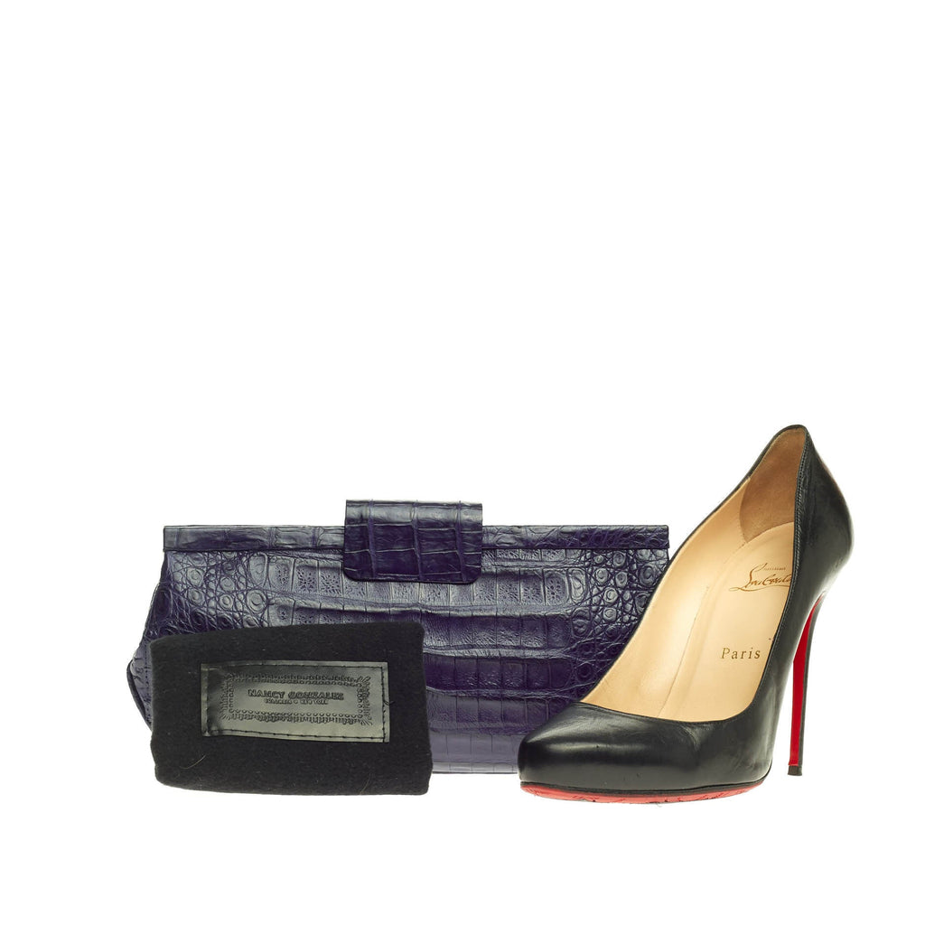 Frame Clutch Crocodile Long