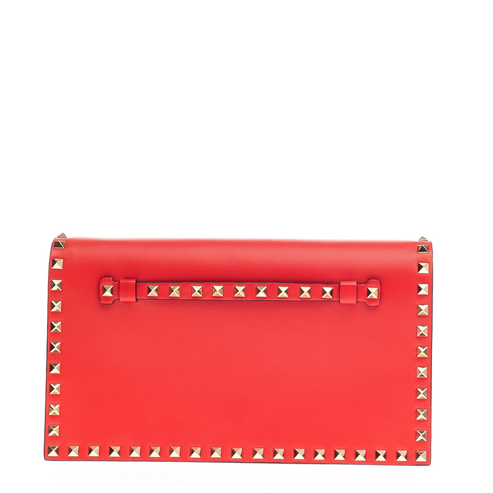 Rockstud Flap Clutch Leather