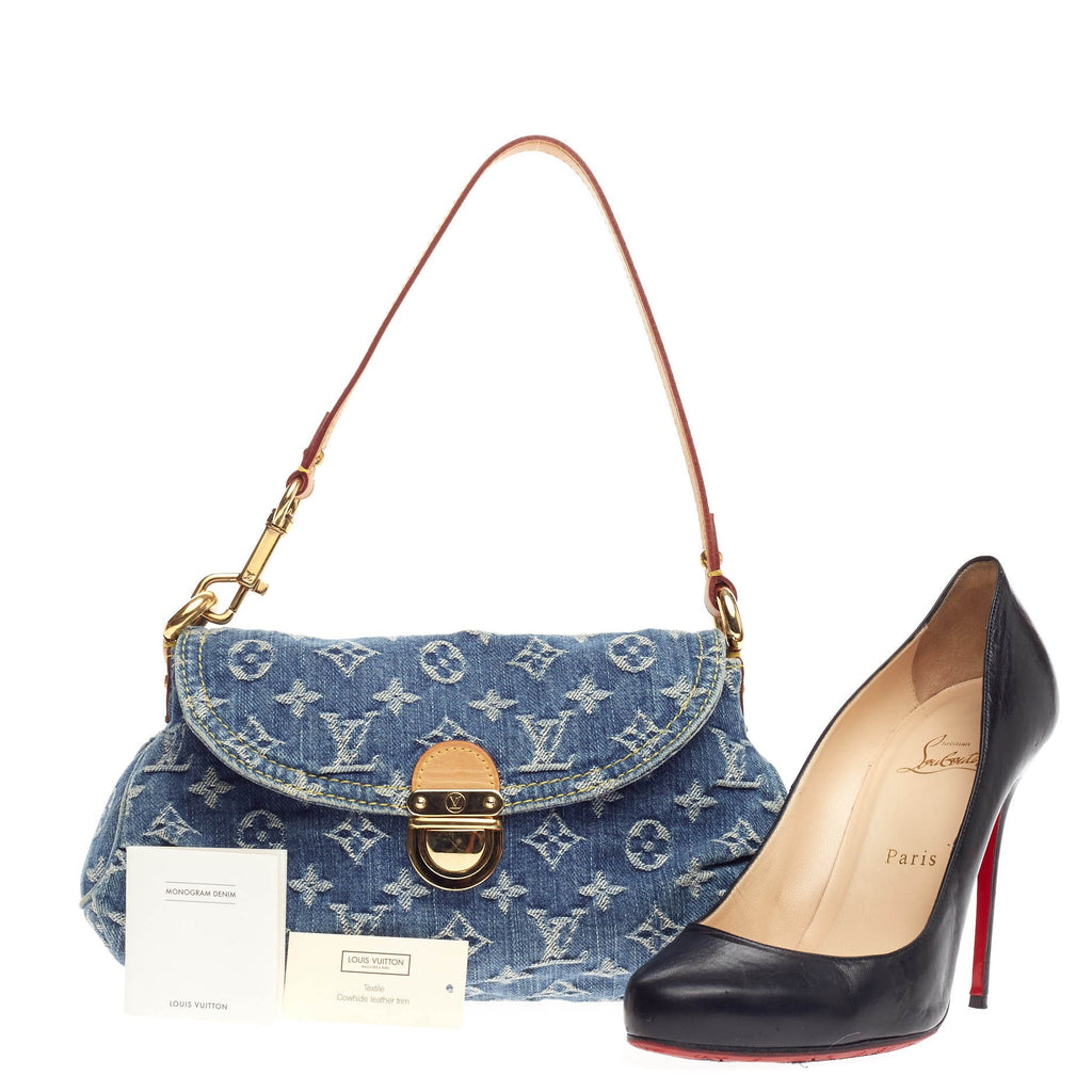 Pleaty Handbag Denim Mini